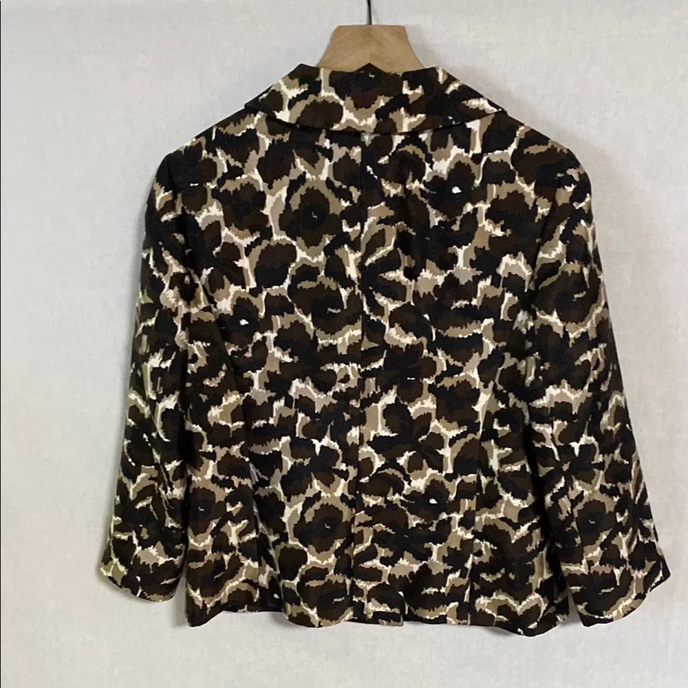 Talbots Brown and Tan Blazer Structured Fit Silk and Wool Excellent Condition